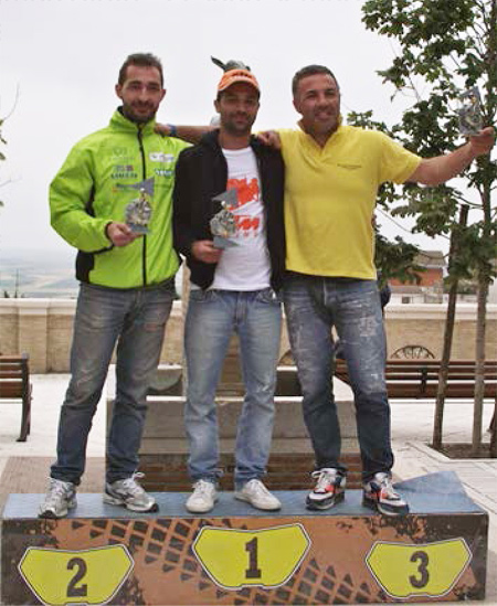 Il podio della classe E2: Nunzio Schena, Gaetano Serviddio e Francesco Marseglia.